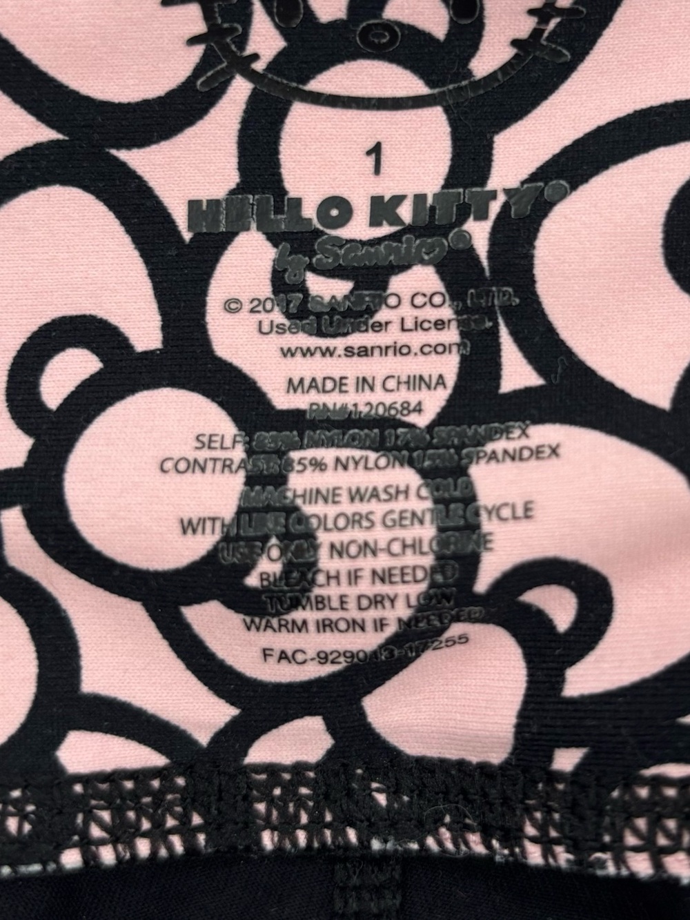 Torrid Hello Kitty Black Pink Athletic Leggins Sz. 1X 14/16 - Picture 7 of 9